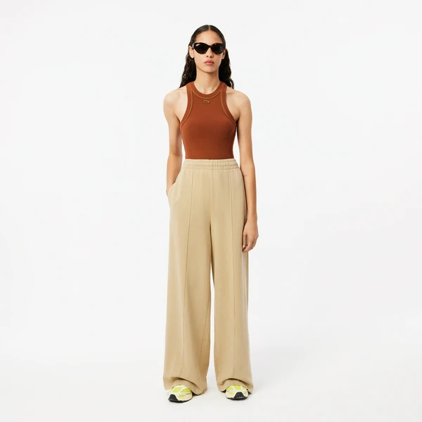 Женские велюровые спортивные брюки Lacoste, бежевый, арт. XF2657