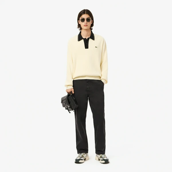 Мужские хлопковые брюки Lacoste Relaxed Fit, черный, арт. HH3903