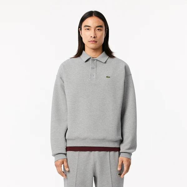 Мужская толстовка-поло Lacoste Losse Fit, серый, арт. SH2821