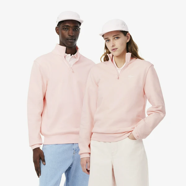 Свитшот Lacoste Unisex с застежкой-молнией с высоким воротом, розовый, арт. SH2735