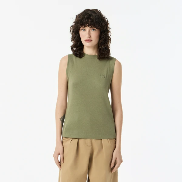 Женская футболка Lacoste Slim Fit, хаки, арт. TF0312