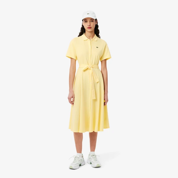 Женское платье Lacoste из хлопка, желтый, арт. EF9621