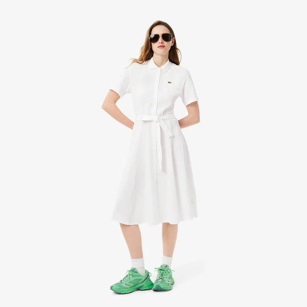Женское платье Lacoste из хлопка, белый, арт. EF9621