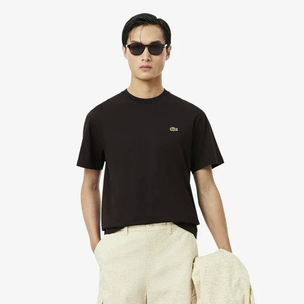 Мужская хлопковая футболка Lacoste с коротким рукавом, коричневый, арт. TH7318