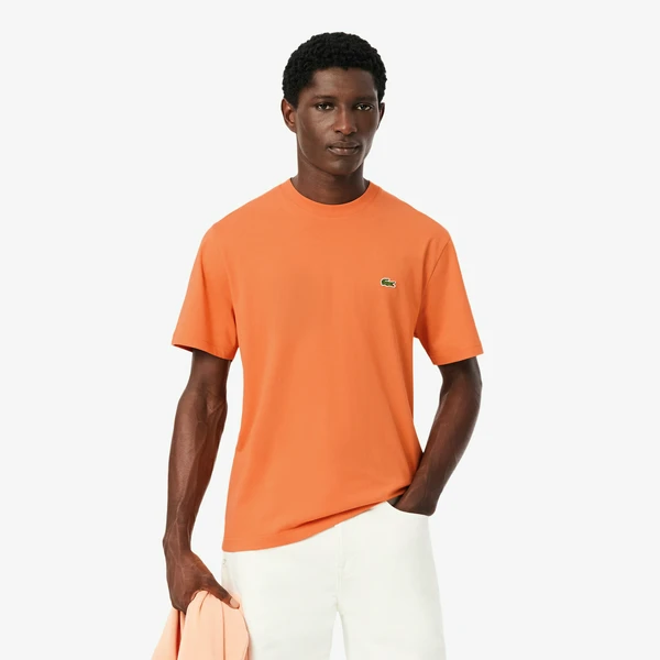Мужская хлопковая футболка Lacoste с коротким рукавом, коричневый, арт. TH7318