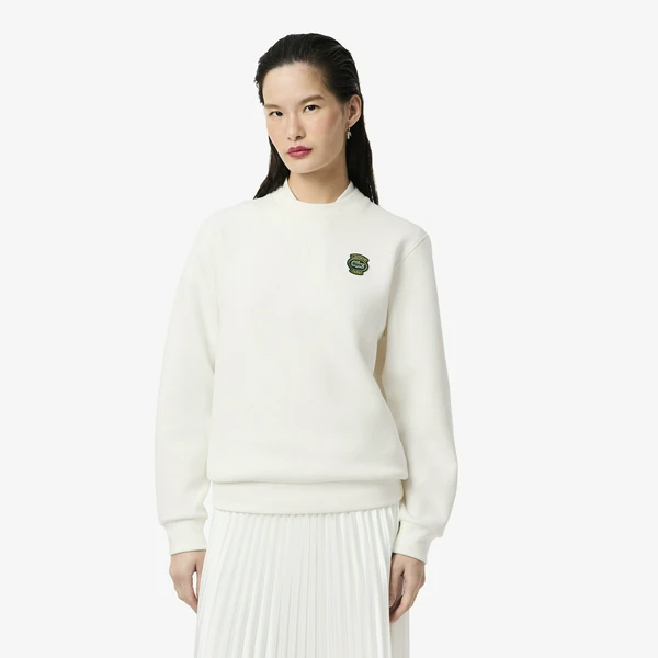 Женский свитшот Lacoste с нашивкой, белый, арт. SF8006
