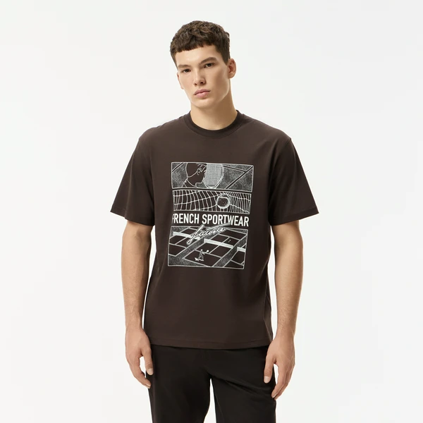 Мужская хлопковая футболка Lacoste, коричневый, арт. TH7944