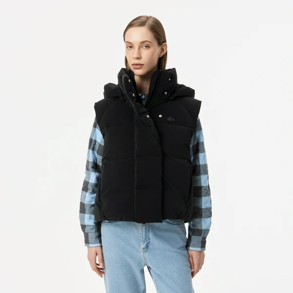 Женский жилет Lacoste с капюшоном, черный, арт. BF2606