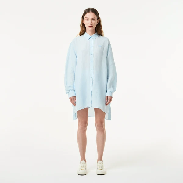 Женская лёгкая рубашка Lacoste, голубой, арт. CF0406