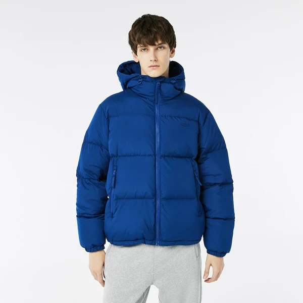 Мужская стеганая водоотталкивающая короткая куртка Lacoste, синий, арт. BH3522