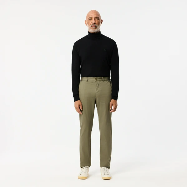 Мужские брюки-чинос Lacoste из эластичного хлопка, хаки, арт. HH3463