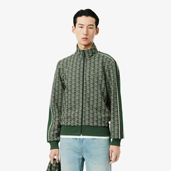 Мужская жаккардовая толстовка Lacoste PARIS с монограммой, зеленый, арт. SH1368
