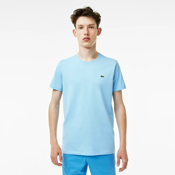 Мужская футболка Lacoste с круглым вырезом, голубой, арт. TH2038