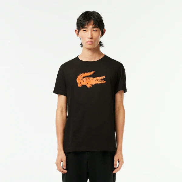 Мужская футболка Lacoste с принтом, черный, арт. TH2042