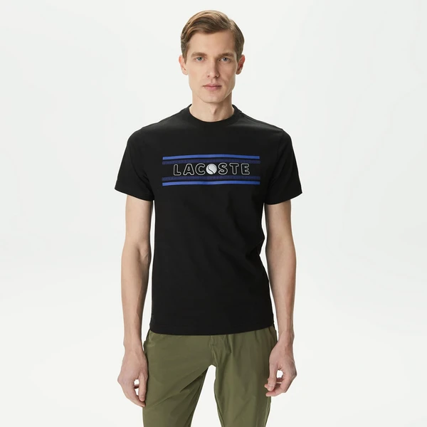 Мужская футболка Lacoste из хлопка, черный, арт. TH0401