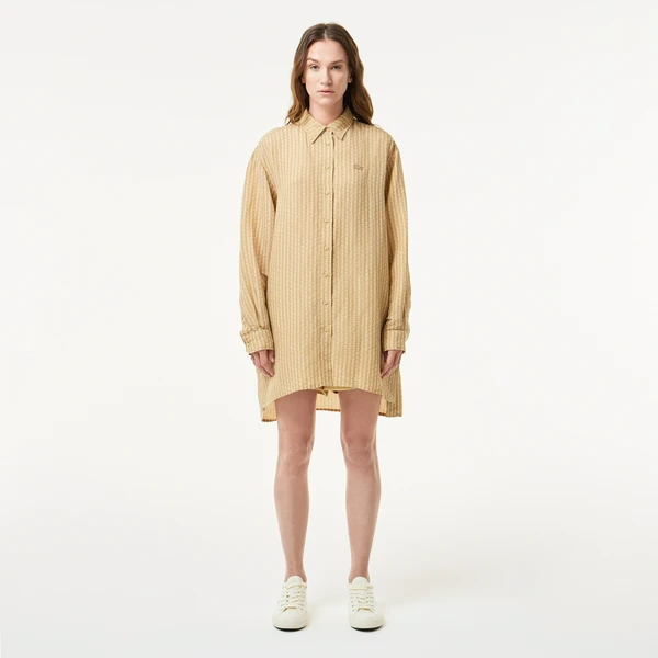 Женская лёгкая рубашка Lacoste, бежевый, арт. CF0406