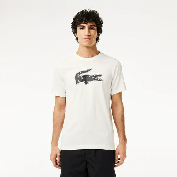 Мужская футболка Lacoste с принтом, белый, арт. TH2042
