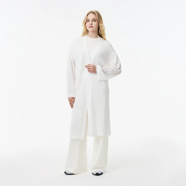 Женский кардиган Lacoste из смеси вискозы, белый, арт. AF0508