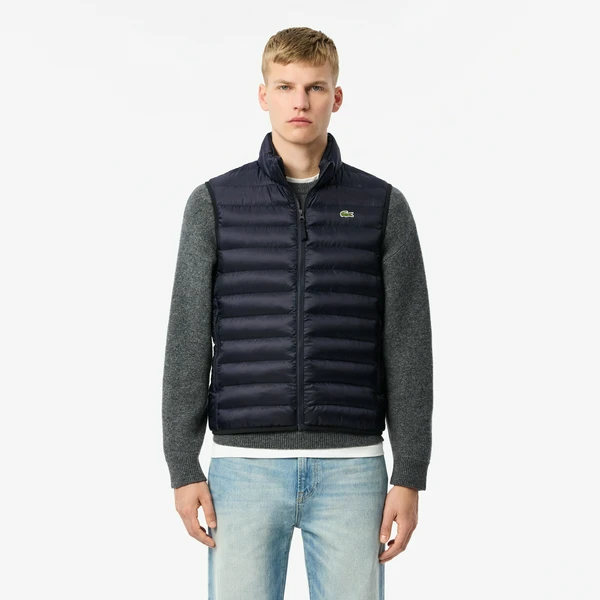 Мужской стёганный жилет Lacoste с высоким воротом, синий, арт. BH2886