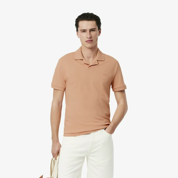 Мужское поло Lacoste из эластичного органического хлопка, розовый, арт. PH0084