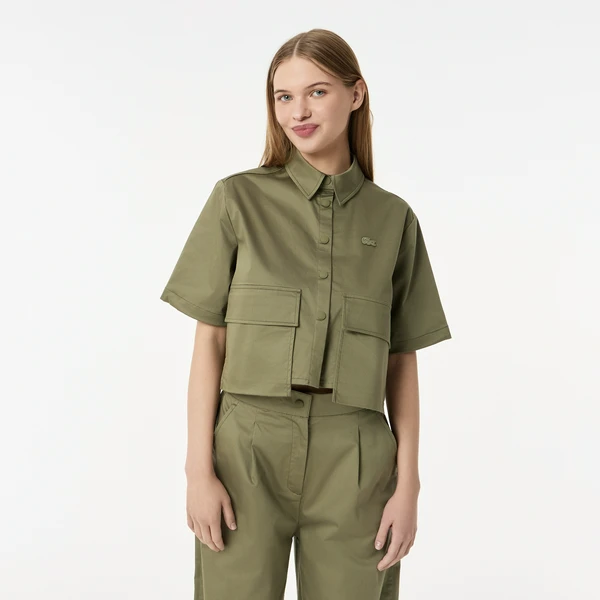 Женская рубашка Lacoste, хаки, арт. CF0516