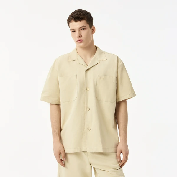 Мужская рубашка Lacoste из хлопка и льна, серый, арт. CH0512