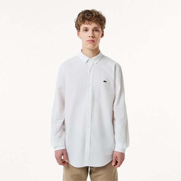 Мужская хлопковая рубашка Lacoste, белый, арт. CH0419