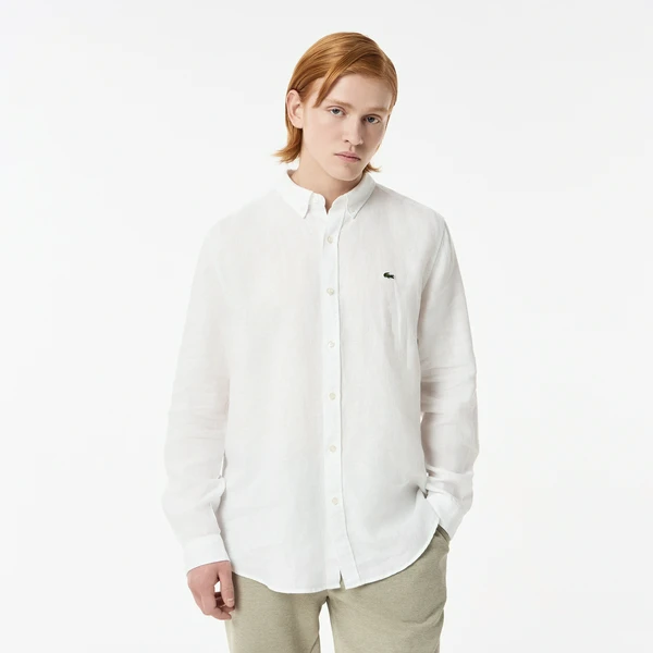Рубашка Lacoste льняная, белый, арт. CH0426L