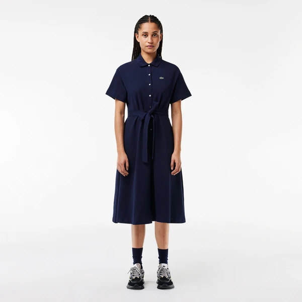 Платье Lacoste с поясом, синий, арт. EF7923
