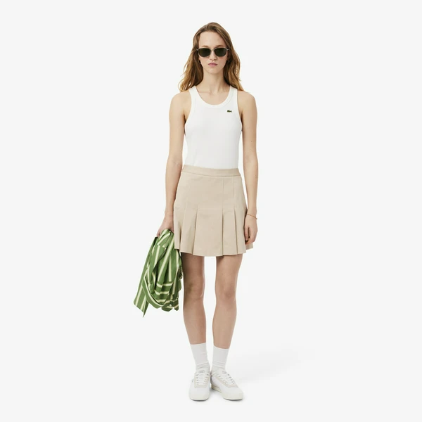 Юбка Lacoste со складками, бежевый, арт. JF8001