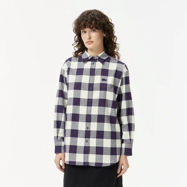 Женская рубашка Lacoste в клетку, фиолетовый, арт. CF2640