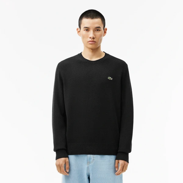 Мужской шерстяной свитер Lacoste, черный, арт. AH2916