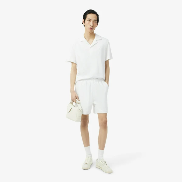 Мужские текстурированные шорты Lacoste, белый, арт. GH1973