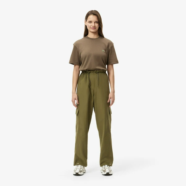 Женские брюки Lacoste оверсайз, хаки, арт. HF8962