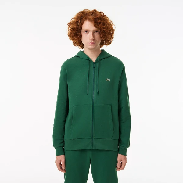 Флисовая толстовка Lacoste на молнии, зеленый, арт. SH9626T