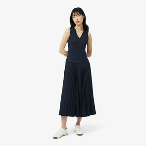 Платье Lacoste стандартного кроя с длинными рукавами и поясом, синий, арт. EF2432