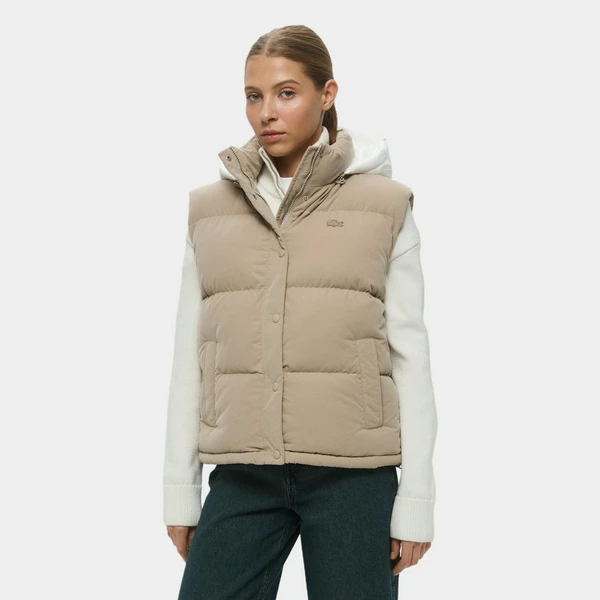 Жилет Lacoste стёганый с капюшоном, бежевый, арт. BF2413E