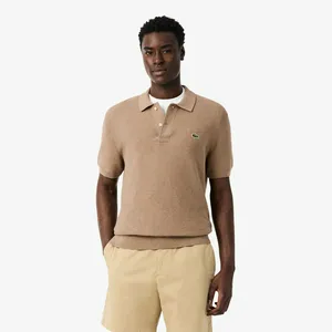 Мужской свитер поло Lacoste, коричневый, арт. AH1043