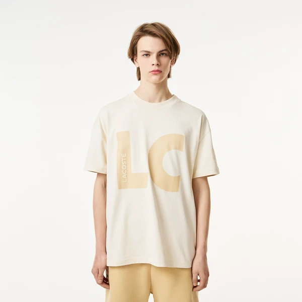 Хлопковая футболка Lacoste, бежевый, арт. TH0420