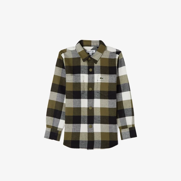 Фланелевая рубашка Lacoste, хаки, арт. CJ2640