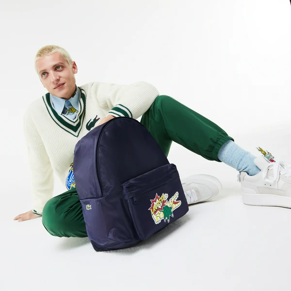 Рюкзак Lacoste с комиксным принтом, синий, арт. NH4054HN