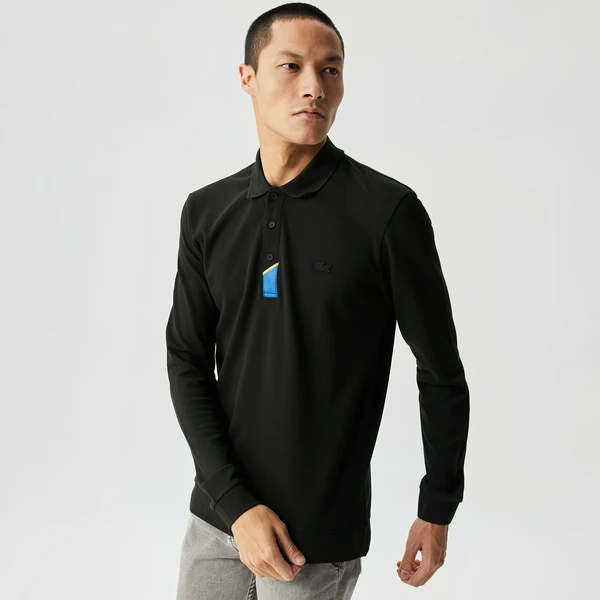 Поло Lacoste с длинным рукавом, черный, арт. PH2305