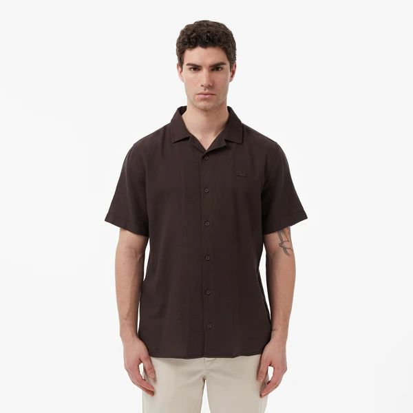 Рубашка Lacoste свободного кроя, коричневый, арт. CH0446