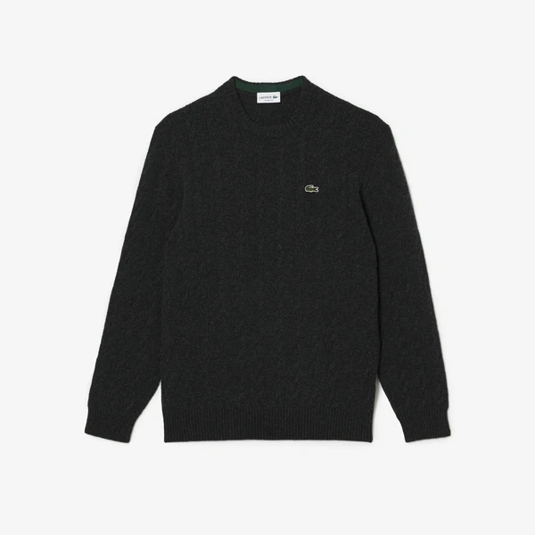 Мужской шерстяной свитер Lacoste, черный, арт. AH0516