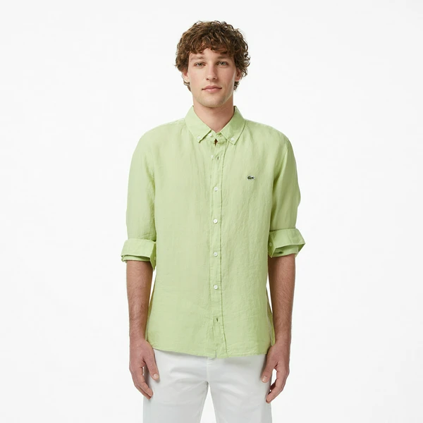 Рубашка Lacoste льняная, зеленый, арт. CH5692T