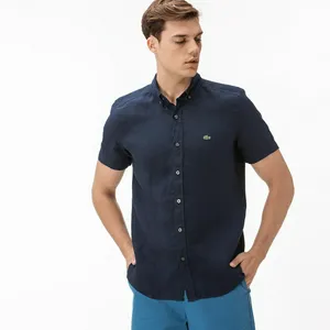 Мужская льняная рубашка Lacoste, синий, арт. CH0826