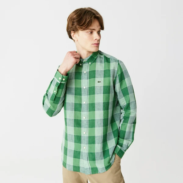 Рубашка Lacoste приталенная, зеленый, арт. CH0310
