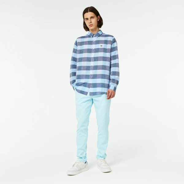 Брюки Lacoste приталенного кроя, голубой, арт. HH0311