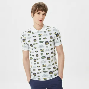 Мужское поло Lacoste с принтом, белый, арт. PH0354