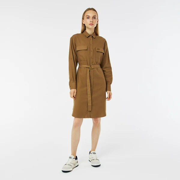 Платье Lacoste стандартного кроя, коричневый, арт. EF2432